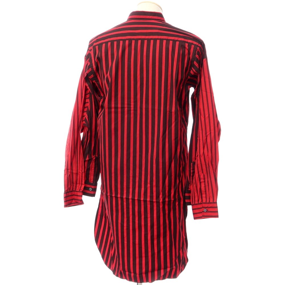 [Used] [Unused] COMME des GARCONS SHIRT 2022 Spring/Summer Product Dyed Cotton Striped Long Shirt Black x Red [Size XS] [BLK] [S/S/A/W] [Condition Rank S] [Men&