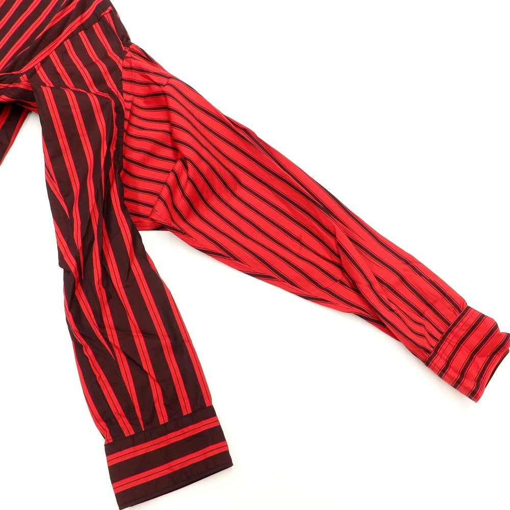 [Used] [Unused] COMME des GARCONS SHIRT 2022 Spring/Summer Product Dyed Cotton Striped Long Shirt Black x Red [Size XS] [BLK] [S/S/A/W] [Condition Rank S] [Men&