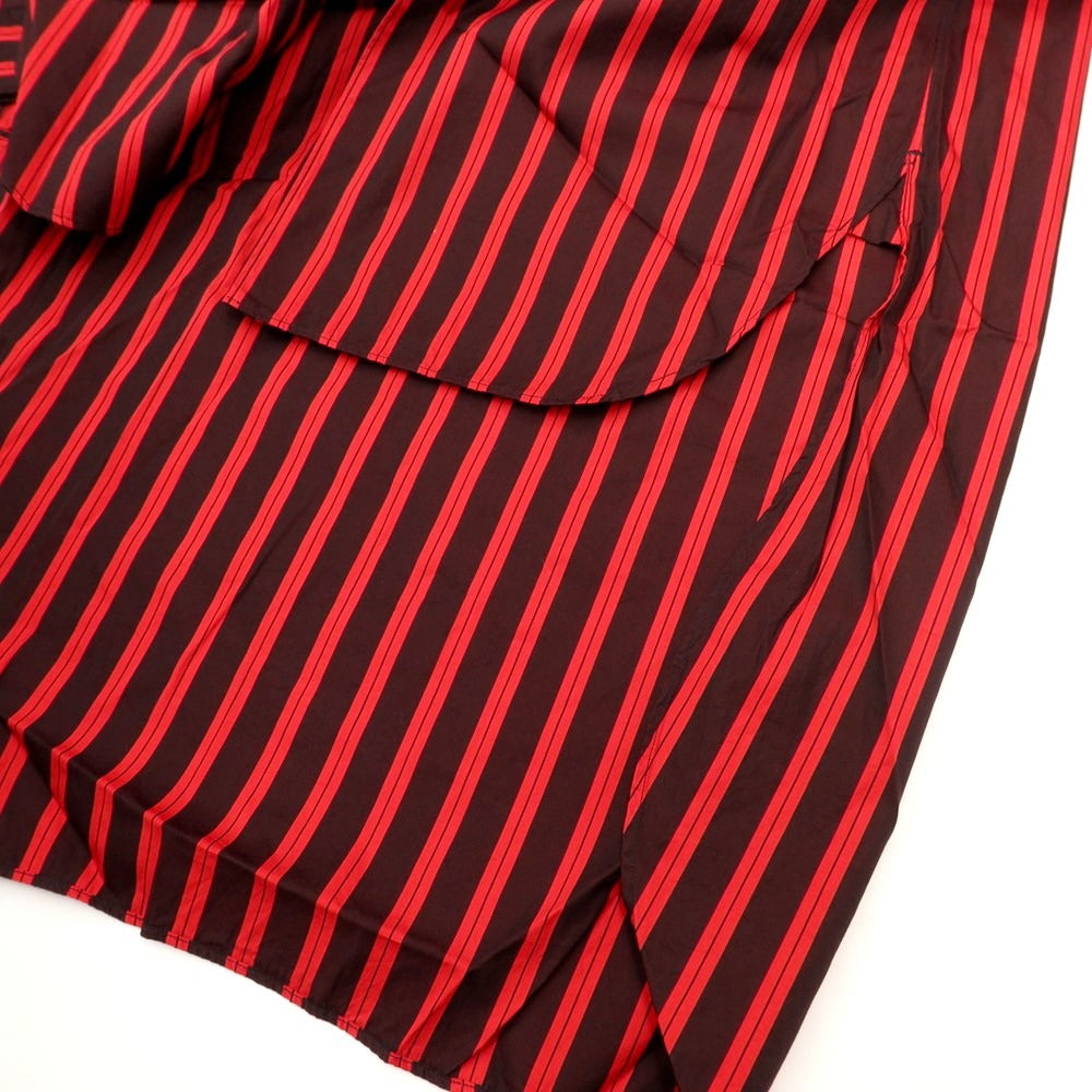 [Used] [Unused] COMME des GARCONS SHIRT 2022 Spring/Summer Product Dyed Cotton Striped Long Shirt Black x Red [Size XS] [BLK] [S/S/A/W] [Condition Rank S] [Men&