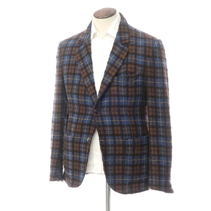 [Used] AQUARAMA Wool Check Casual Jacket Brown x Blue [Size 52] [BRW] [A/W] [Condition Rank B] ​​[Men&