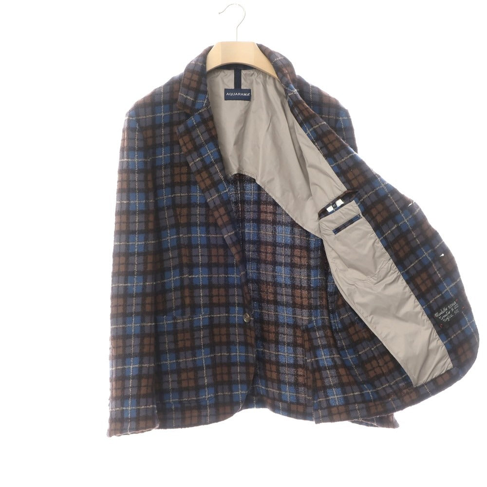 [Used] AQUARAMA Wool Check Casual Jacket Brown x Blue [Size 52] [BRW] [A/W] [Condition Rank B] ​​[Men&