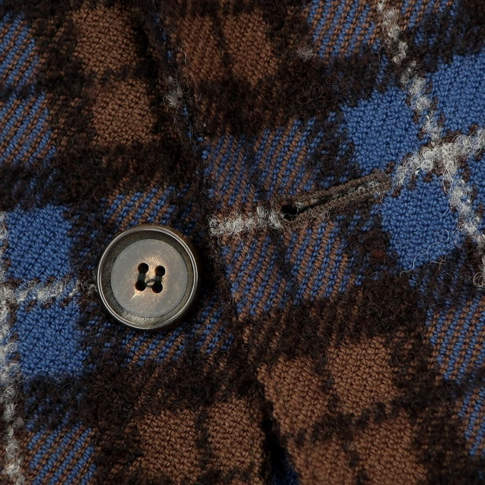 [Used] AQUARAMA Wool Check Casual Jacket Brown x Blue [Size 52] [BRW] [A/W] [Condition Rank B] ​​[Men&