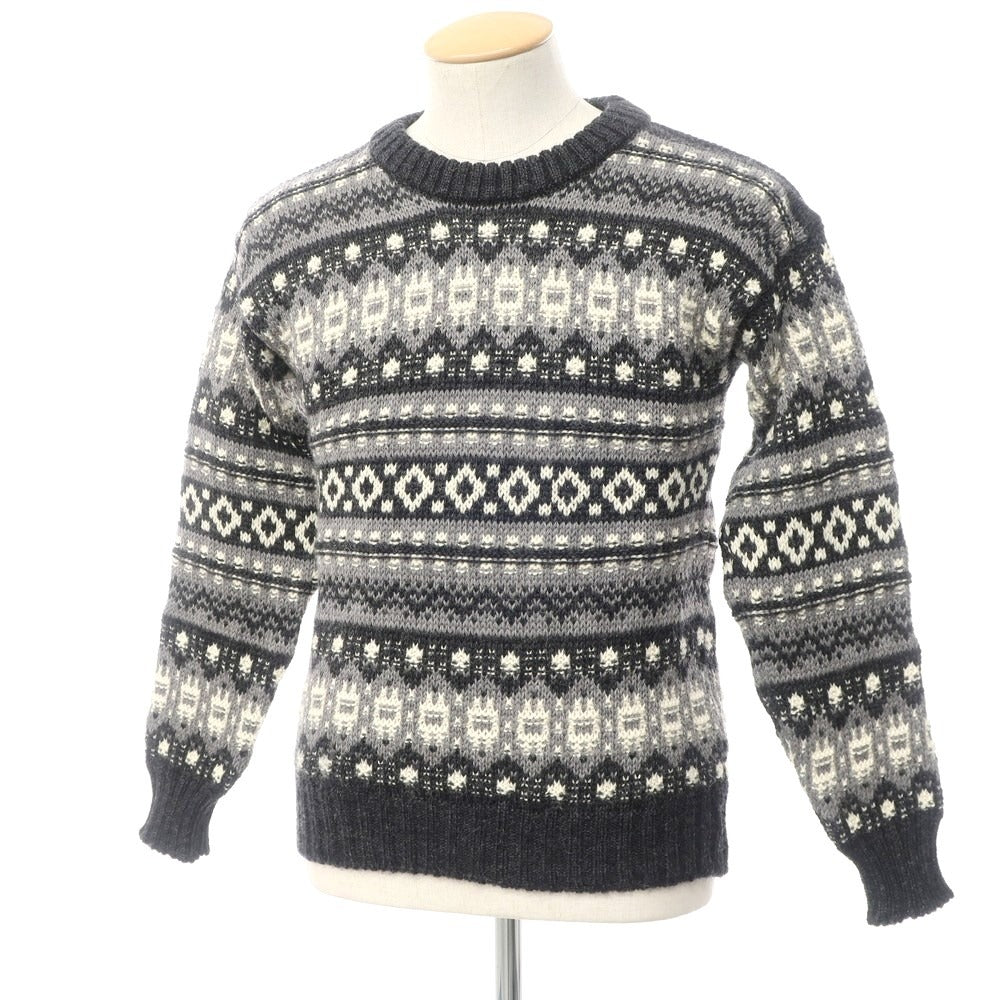 [Used] Guernsey Woolens GUERNSEY WOOLLENS Mid-gauge wool Fair Isle pattern crew neck knit Gray x off-white [Size 36] [GRY] [A/W] [Condition rank B] ​​[Men&