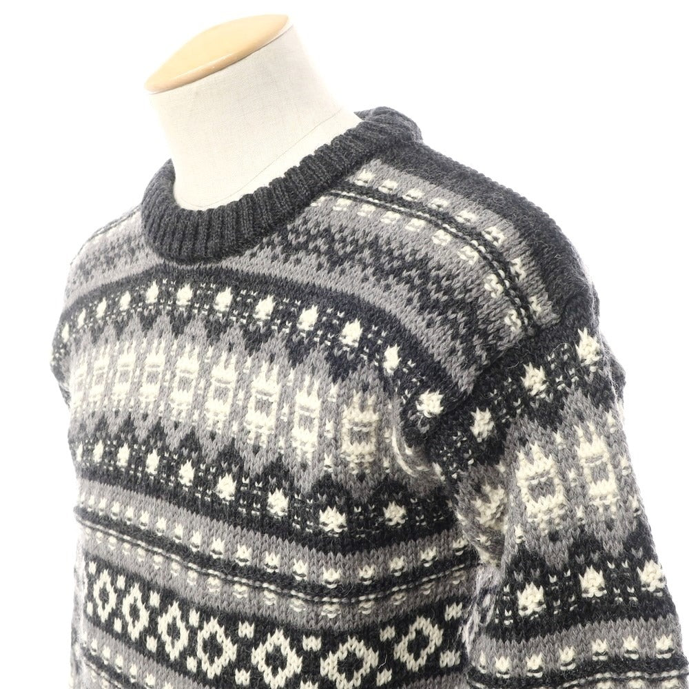 [Used] Guernsey Woolens GUERNSEY WOOLLENS Mid-gauge wool Fair Isle pattern crew neck knit Gray x off-white [Size 36] [GRY] [A/W] [Condition rank B] ​​[Men&