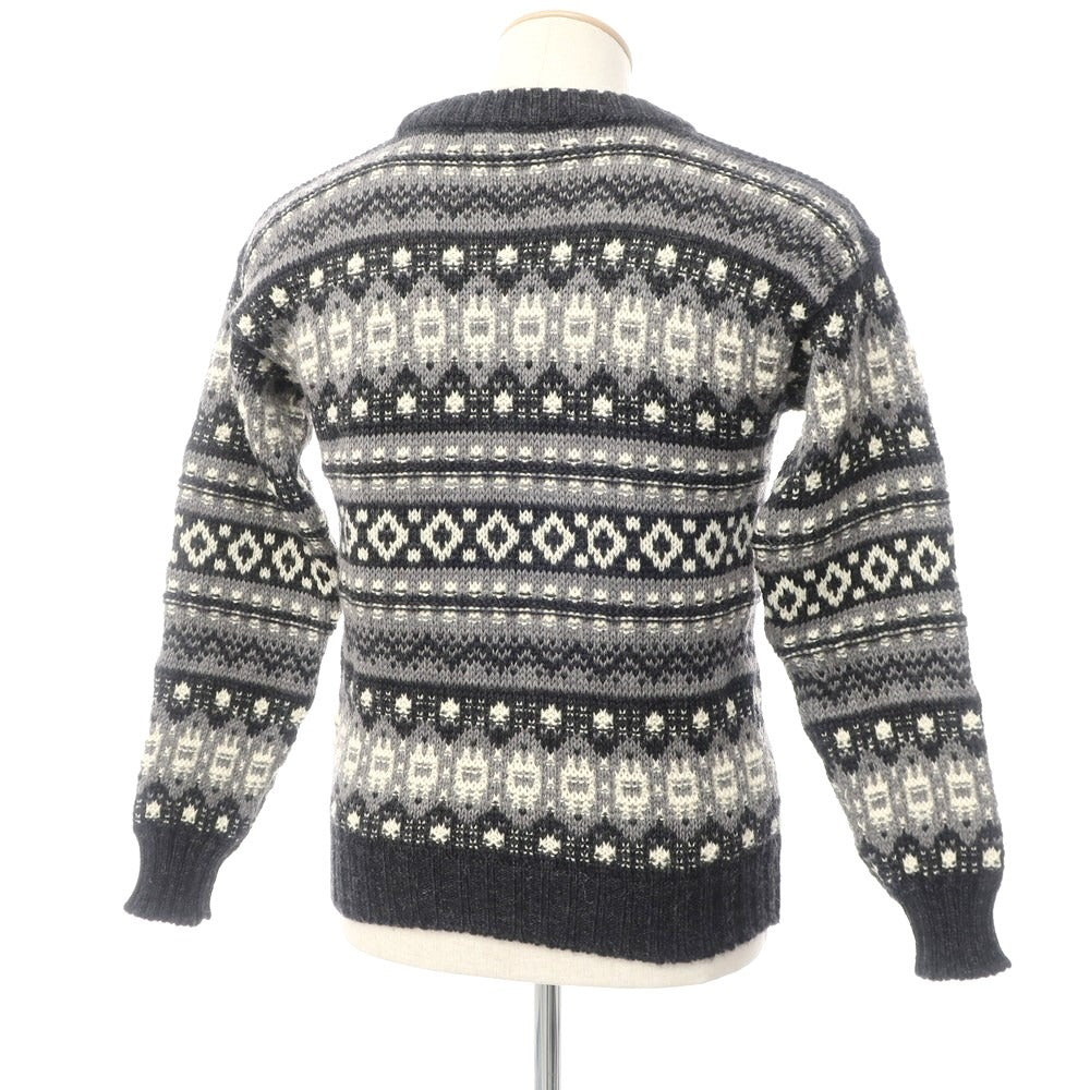 [Used] Guernsey Woolens GUERNSEY WOOLLENS Mid-gauge wool Fair Isle pattern crew neck knit Gray x off-white [Size 36] [GRY] [A/W] [Condition rank B] ​​[Men&