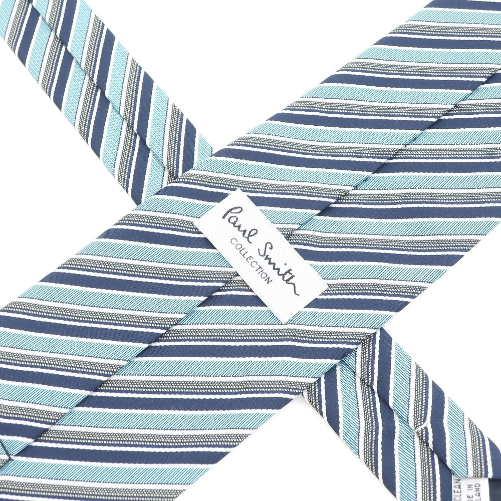 【中古】ポールスミスコレクション PAUL SMITH COLLECTION ストライプ柄ネクタイ
 ブルーxネイビー【サイズ－】【BLU】【S/S/A/W】【状態ランクB】【メンズ】
【778988】 APD