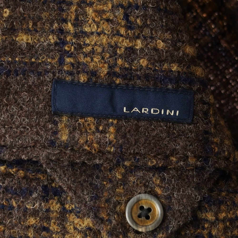 [Used] LARDINI Wool polyester check tailored jacket Brown x ochre [Size 44] [BRW] [A/W] [Condition rank B] ​​[Men&