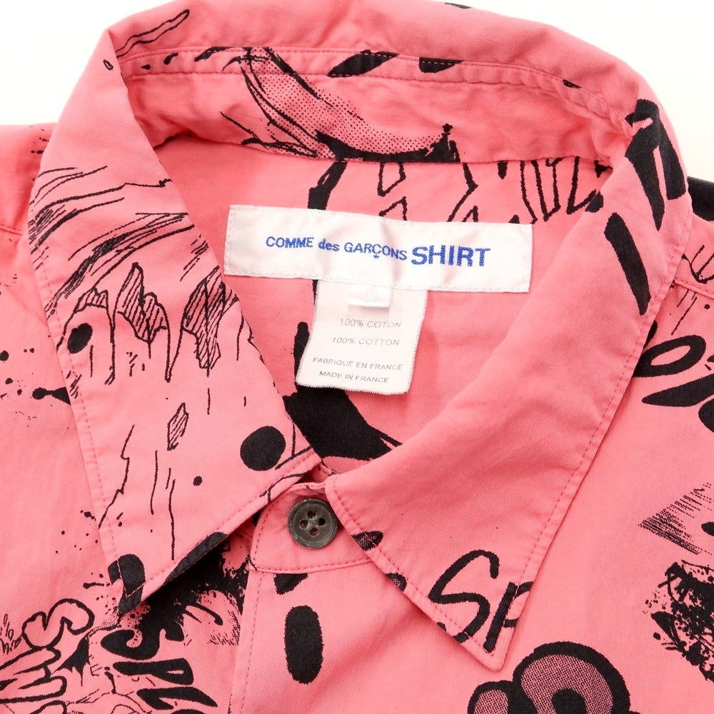 【中古】【未使用】コムデギャルソンシャツ COMME des GARCONS SHIRT 2022年春夏 半袖シャツ
 ピンクxブラック【サイズS】【PNK】【S/S】【状態ランクS】【メンズ】
【769870】 EPD
