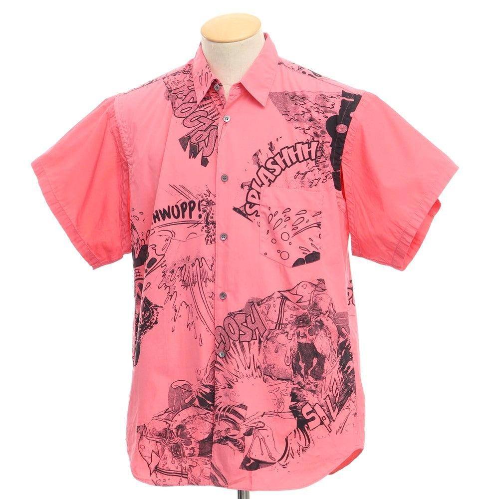 【中古】コムデギャルソンシャツ COMME des GARCONS SHIRT 2022年春夏 半袖シャツ
 ピンクxブラック【サイズS】【PNK】【S/S】【状態ランクA】【メンズ】
【769792】[EPD]