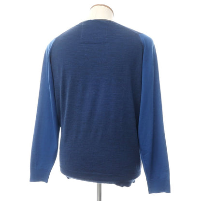 [Used] John Smedley JOHN SMEDLEY High gauge wool crew neck knit Navy x blue [Size M] [NVY] [A/W] [Condition rank B] ​​[Men&