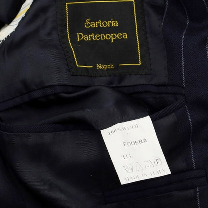 [Used] Sartoria Partenopea Wool Striped 3-Button Suit Navy x White [Size not listed (46-48)] [NVY] [A/W] [Condition Rank C] [Men&