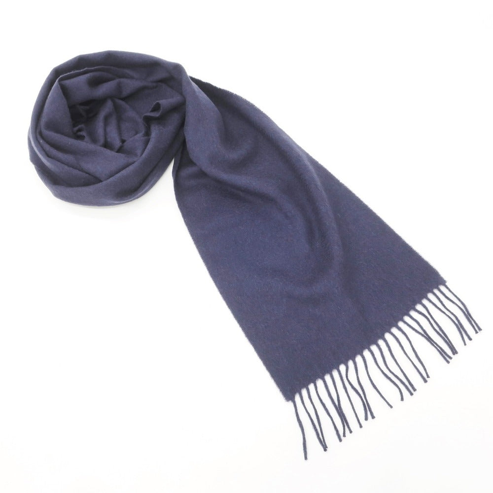 【中古】ジョンストンズ JOHNSTONS カシミヤ フリンジマフラー ネイビー【NVY】【A/W】【状態ランクA】【メンズ】【768988】 APD