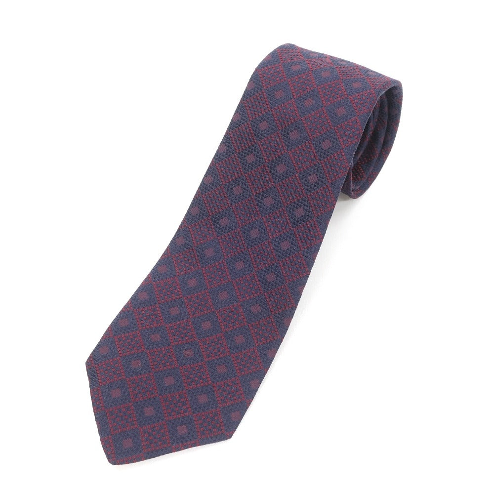 [Used] Kiton Quattro Pieghe Silk Necktie Navy x Dark Red [Size -] [NVY] [S/S/A/W] [Condition Rank B] ​​[Men&