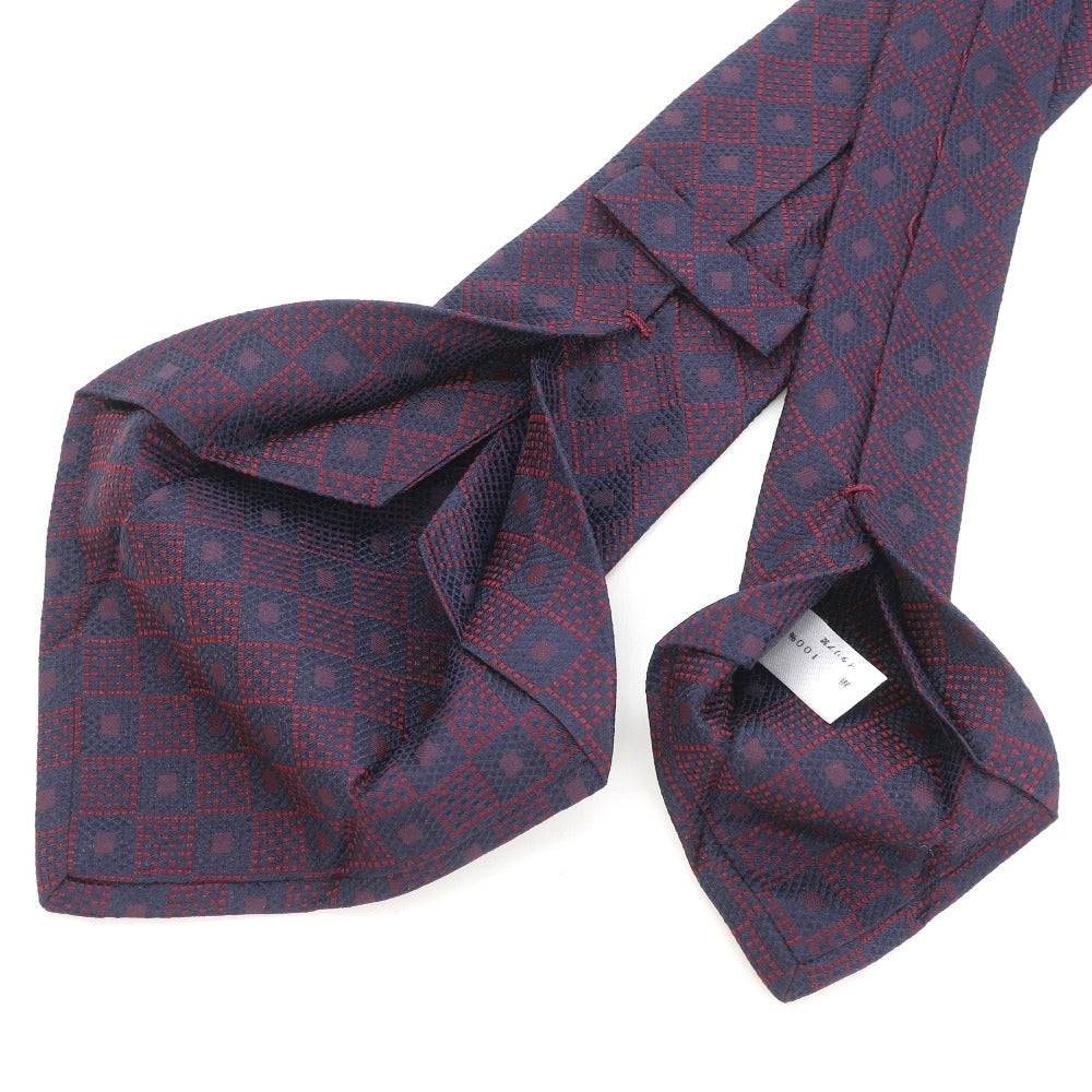 [Used] Kiton Quattro Pieghe Silk Necktie Navy x Dark Red [Size -] [NVY] [S/S/A/W] [Condition Rank B] ​​[Men&