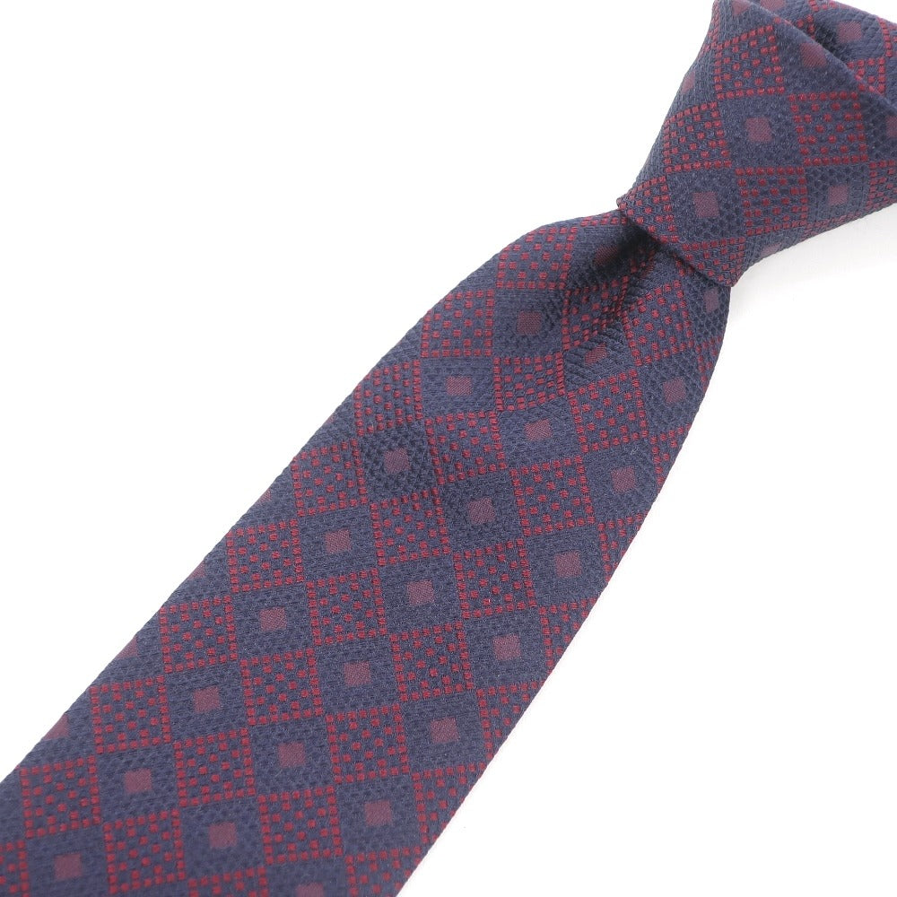 [Used] Kiton Quattro Pieghe Silk Necktie Navy x Dark Red [Size -] [NVY] [S/S/A/W] [Condition Rank B] ​​[Men&