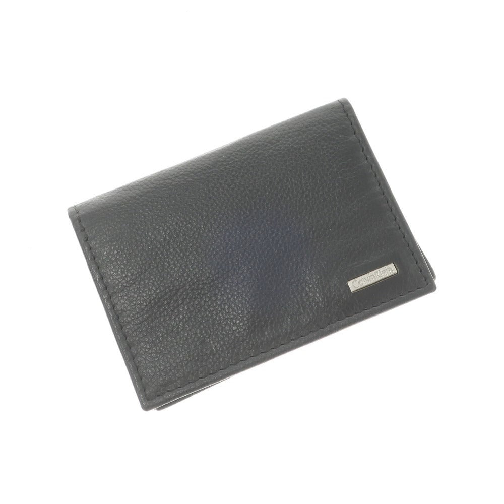 [Used] Calvin Klein Leather Business Card Holder Card Case Black [BLK] [S/S/A/W] [Condition Rank B] ​​[Men&