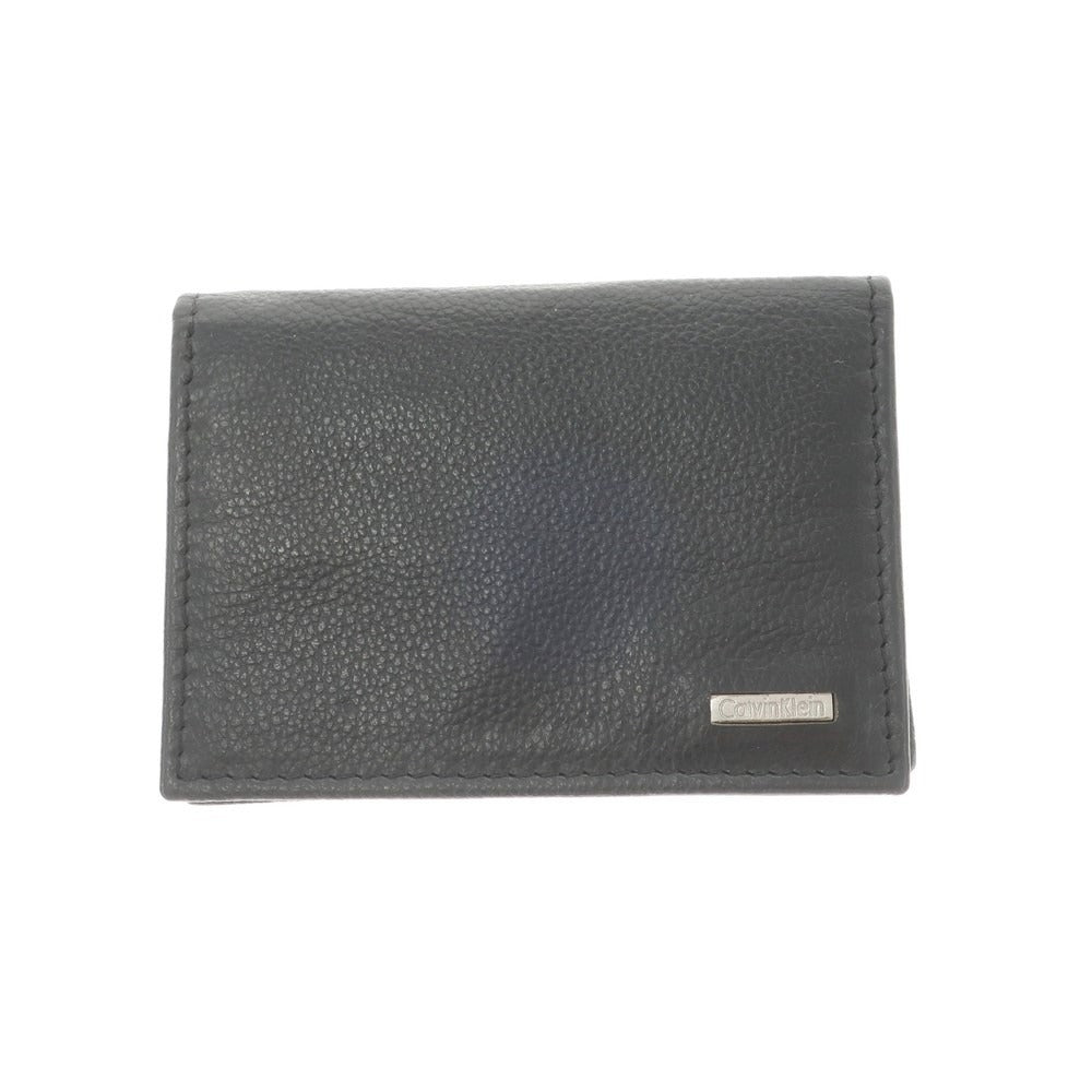 [Used] Calvin Klein Leather Business Card Holder Card Case Black [BLK] [S/S/A/W] [Condition Rank B] ​​[Men&