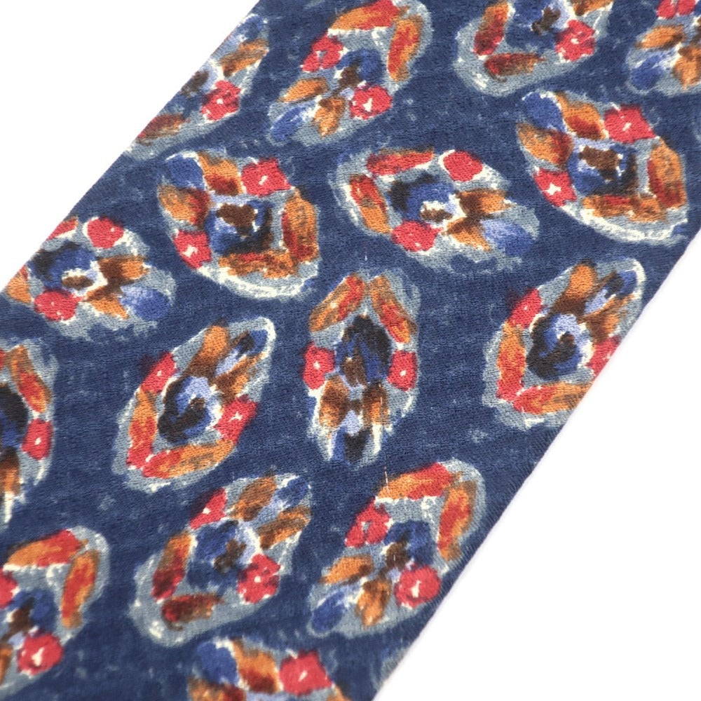 [Used] Ermenegildo Zegna Printed Tri-Fold Silk Tie Navy [NVY] [S/S/A/W] [Condition Rank B] ​​[Men&