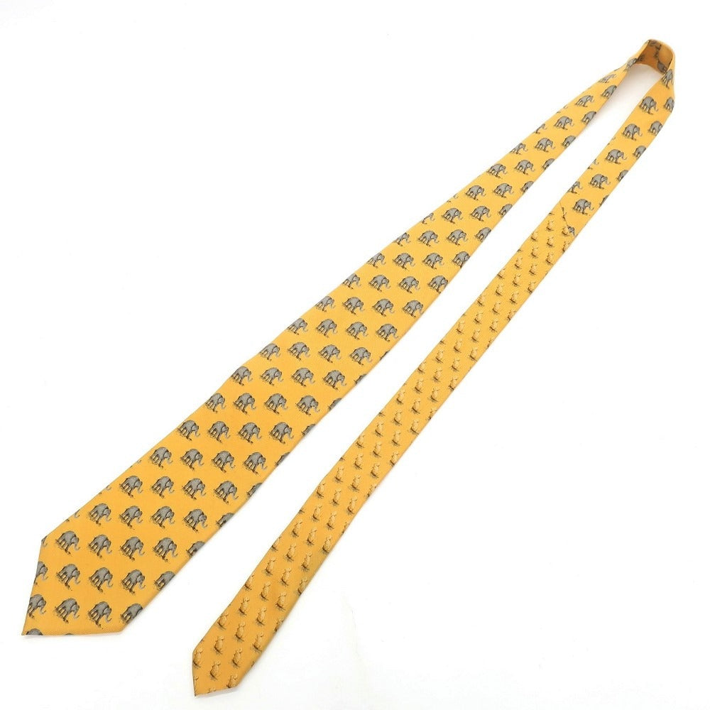 [Used] Ermenegildo Zegna Printed Tri-Fold Silk Tie Orange Yellow [YEL] [S/S/A/W] [Condition Rank B] ​​[Men&