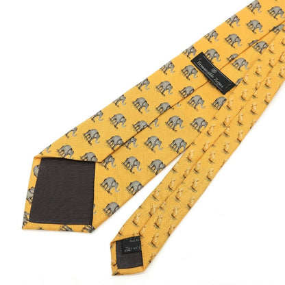 [Used] Ermenegildo Zegna Printed Tri-Fold Silk Tie Orange Yellow [YEL] [S/S/A/W] [Condition Rank B] ​​[Men&