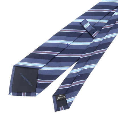 [Used] Ermenegildo Zegna Striped Tri-Fold Silk Tie Navy [NVY] [S/S/A/W] [Condition Rank B] ​​[Men&