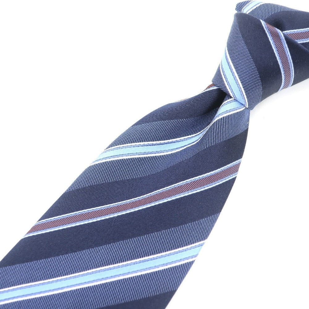 [Used] Ermenegildo Zegna Striped Tri-Fold Silk Tie Navy [NVY] [S/S/A/W] [Condition Rank B] ​​[Men&