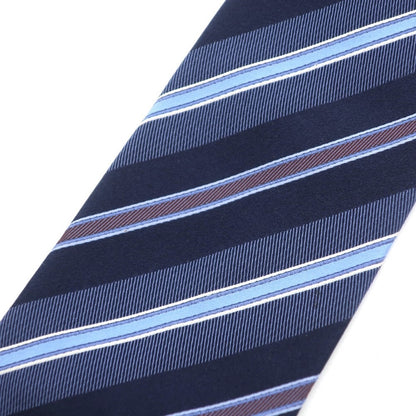 [Used] Ermenegildo Zegna Striped Tri-Fold Silk Tie Navy [NVY] [S/S/A/W] [Condition Rank B] ​​[Men&
