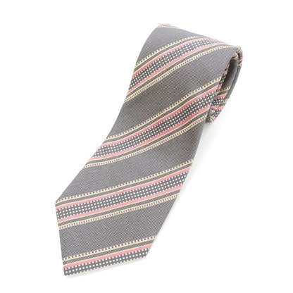 【中古】エルメネジルドゼニア Ermenegildo Zegna ストライプ柄ネクタイ
 グレーxベージュ【サイズ－】【GRY】【S/S/A/W】【状態ランクB】【メンズ】
【778996】 APD