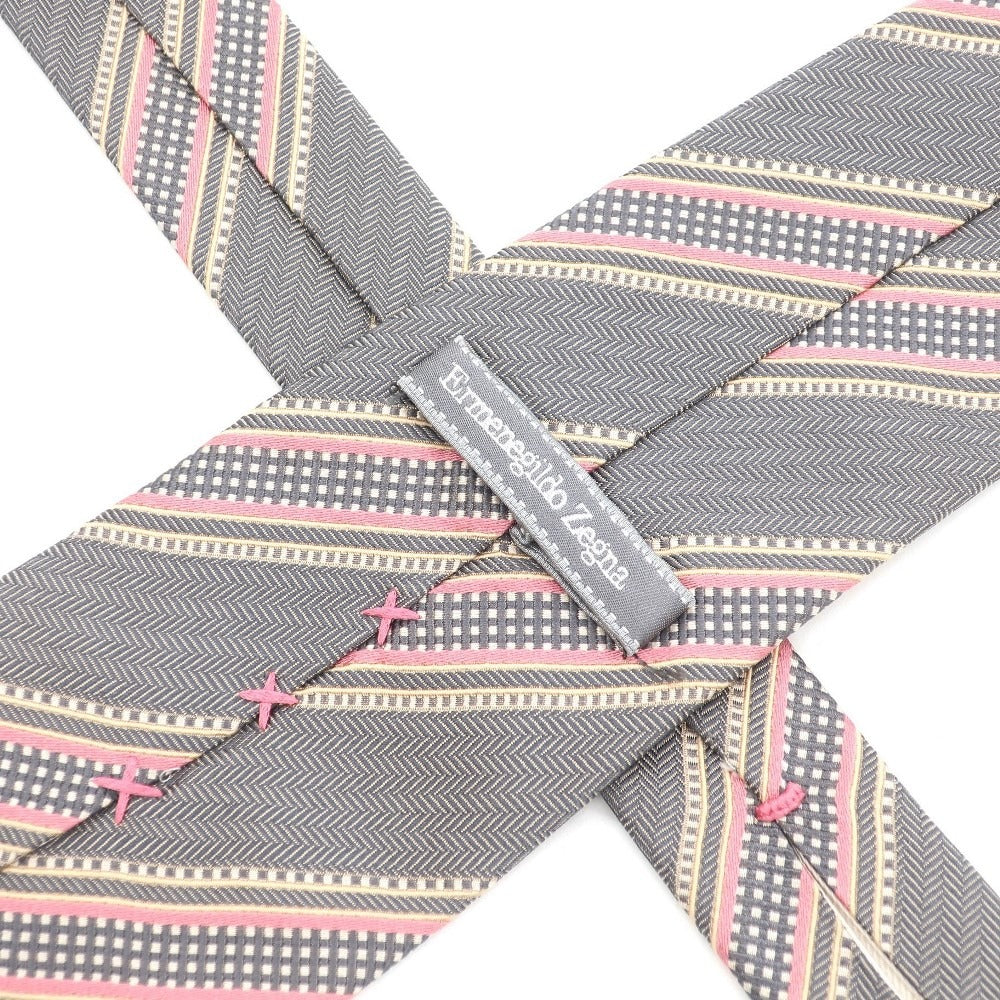 [Used] Ermenegildo Zegna Striped Tie
 Gray x Beige [Size -] [GRY] [S/S/A/W] [Condition Rank B] ​​[Men&