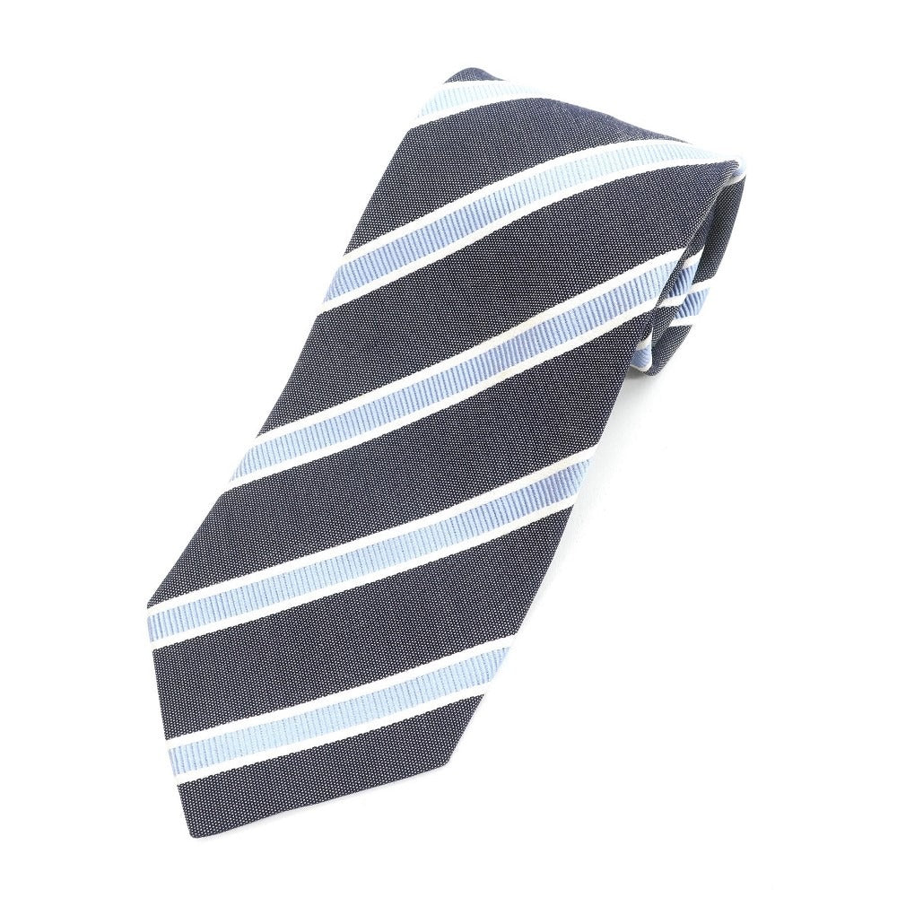 【中古】エルメネジルドゼニア Ermenegildo Zegna ストライプ柄ネクタイ
 ネイビーxライトブルー【サイズ-】【NVY】【S/S/A/W】【状態ランクB】【メンズ】
【778996】 APD
