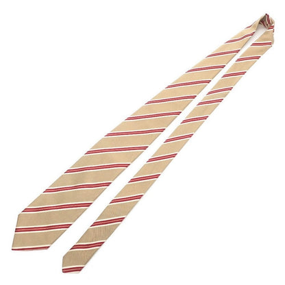 [Used] Ermenegildo Zegna Striped Tri-Fold Silk Tie Beige x Rouge Red [Size -] [BEI] [S/S/A/W] [Condition Rank B] ​​[Men&