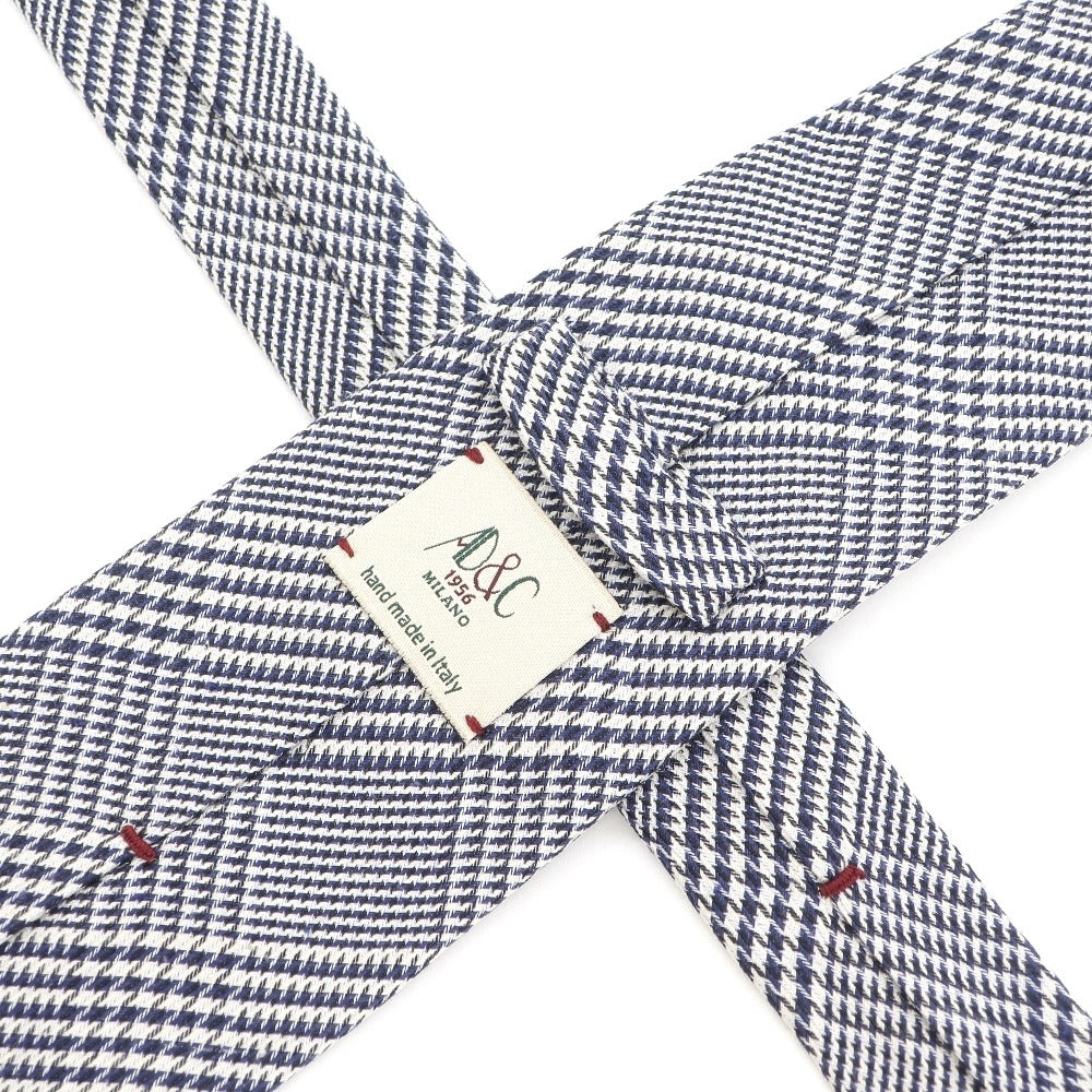 [Used] AD&amp;amp;C 1956 Checkered Necktie
 Navy x White [NVY] [S/S/A/W] [Condition Rank B] ​​[Men&