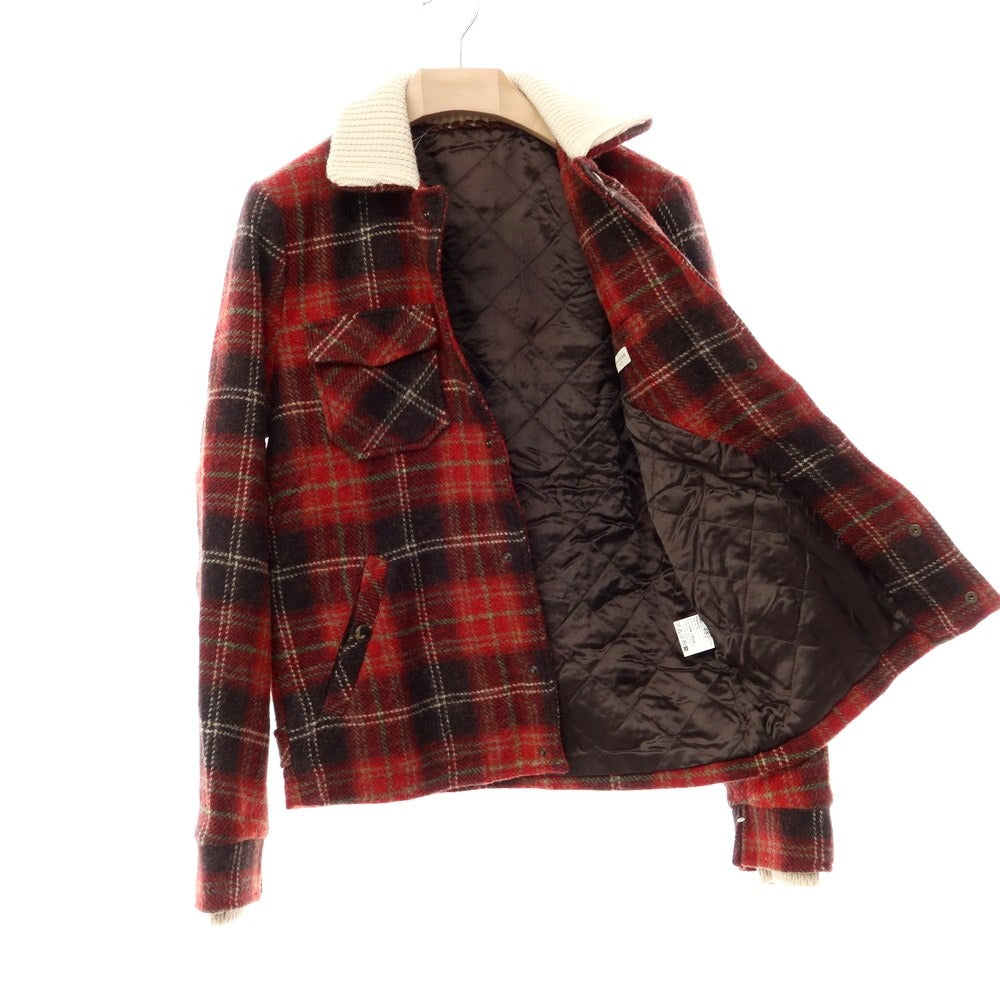 [Used] Roberto Collina ROBERTO COLLINA Wool knit check padded blouson red x black [Size 48] [RED] [A/W] [Condition Rank B] ​​[Men&