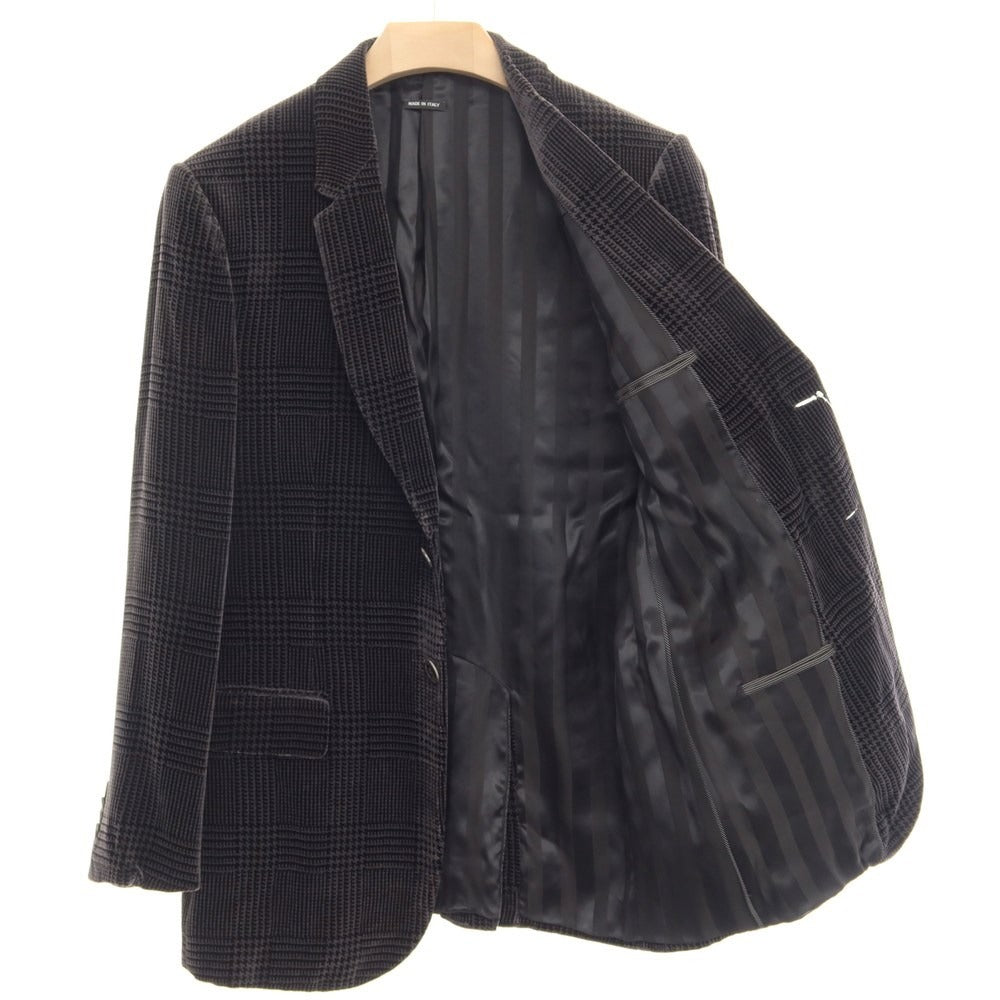 [Used] Giorgio Armani GIORGIO ARMANI Rayon Silk Check 2B Casual Jacket Black x Gray [Size 50] [BLK] [A/W] [Condition Rank C] [Men&