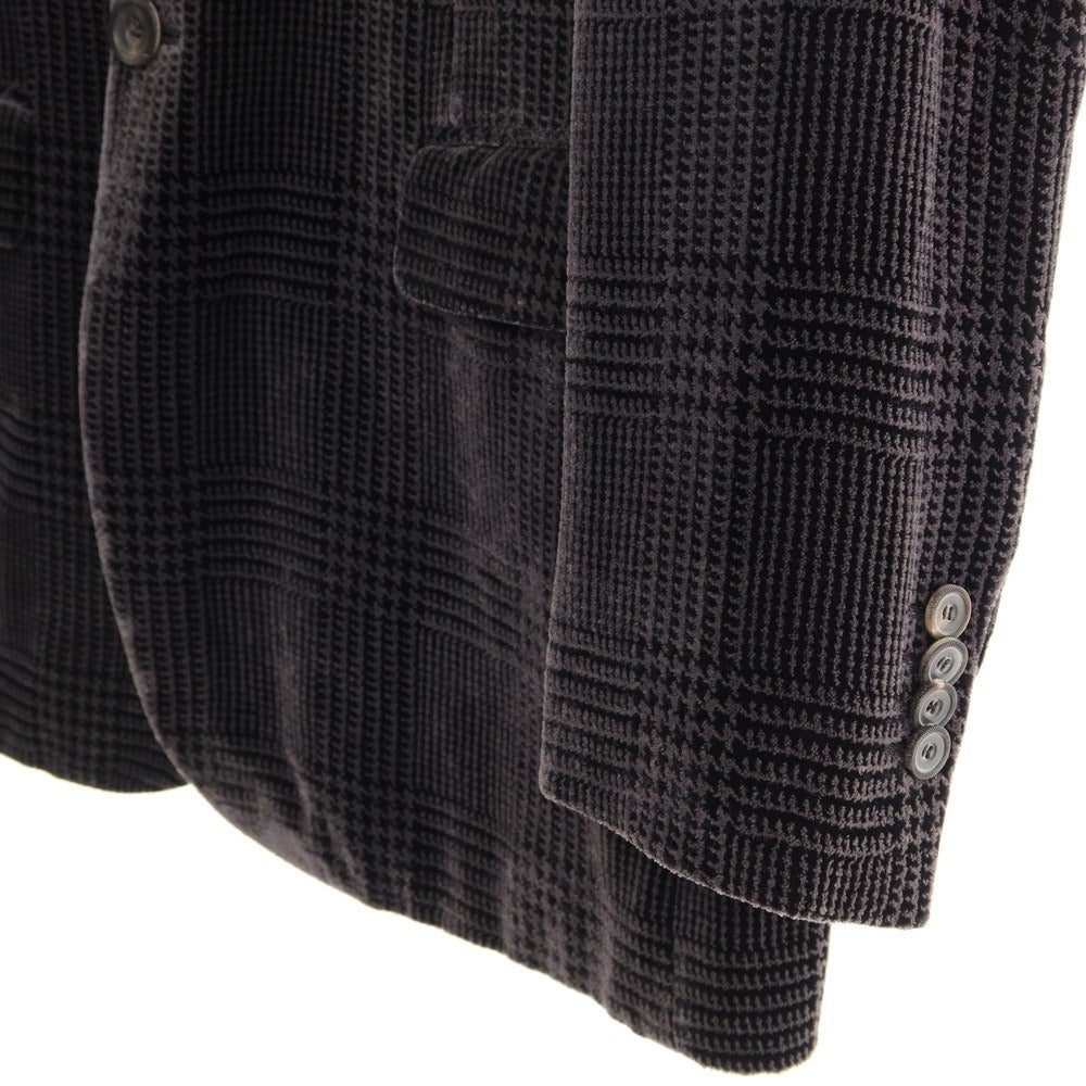 [Used] Giorgio Armani GIORGIO ARMANI Rayon Silk Check 2B Casual Jacket Black x Gray [Size 50] [BLK] [A/W] [Condition Rank C] [Men&