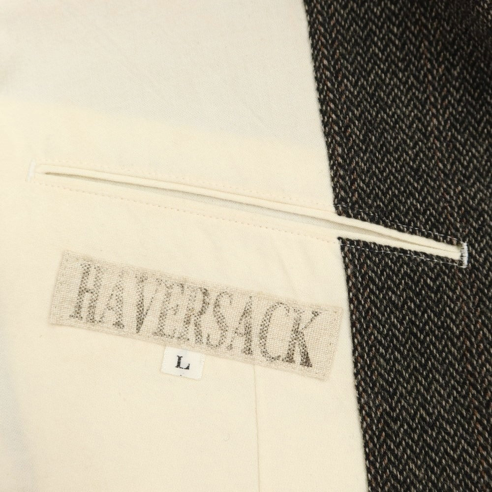 [Used] HAVERSACK Wool Nylon Herringbone 3B Casual Jacket Olive Brown x Black [Size L] [GRY] [A/W] [Condition Rank B] ​​[Men&