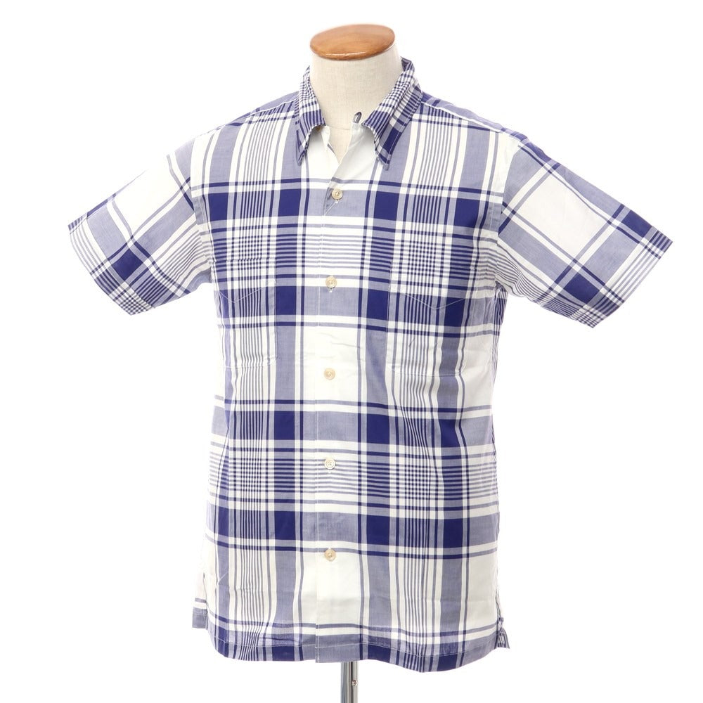 [Used] HAVERSACK Cotton Check Short Sleeve Shirt Navy x White [Size M] [NVY] [S/S] [Condition Rank B] ​​[Men&