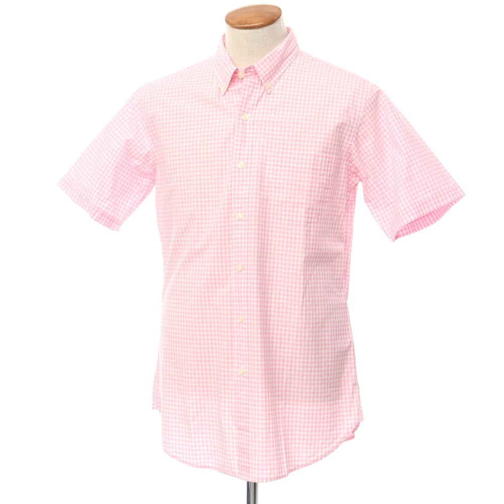 [Used] Brooks Brothers Cotton Check Short Sleeve BD Shirt Pink x White [Size M] [PNK] [S/S] [Condition Rank A] [Men&