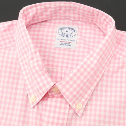 [Used] Brooks Brothers Cotton Check Short Sleeve BD Shirt Pink x White [Size M] [PNK] [S/S] [Condition Rank A] [Men&