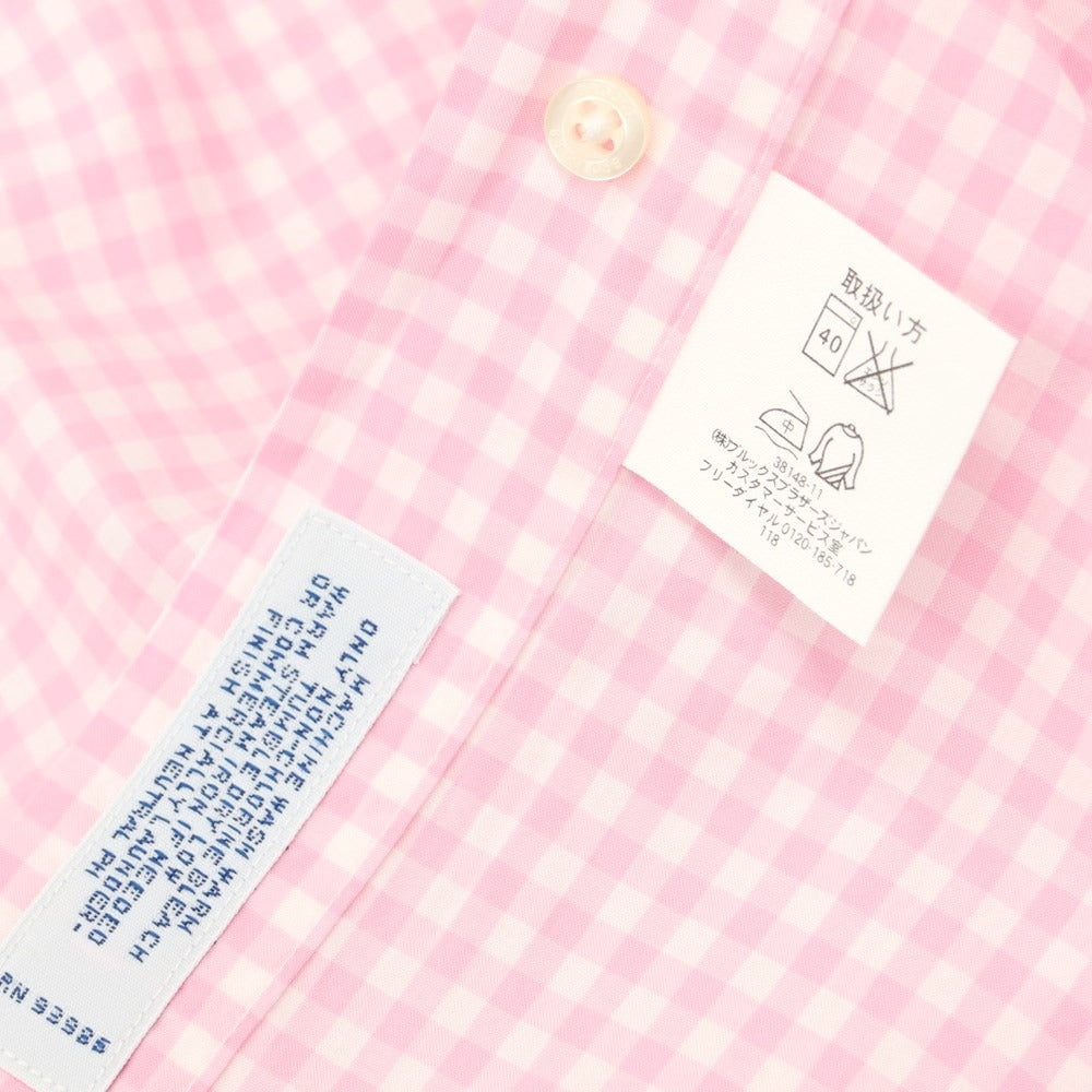 [Used] Brooks Brothers Cotton Check Short Sleeve BD Shirt Pink x White [Size M] [PNK] [S/S] [Condition Rank A] [Men&