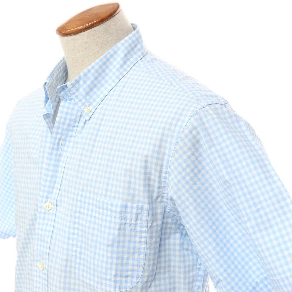 [Used] Brooks Brothers Cotton Check Short Sleeve BD Shirt Light Blue x White [Size M] [BLU] [S/S] [Condition Rank B] ​​[Men&