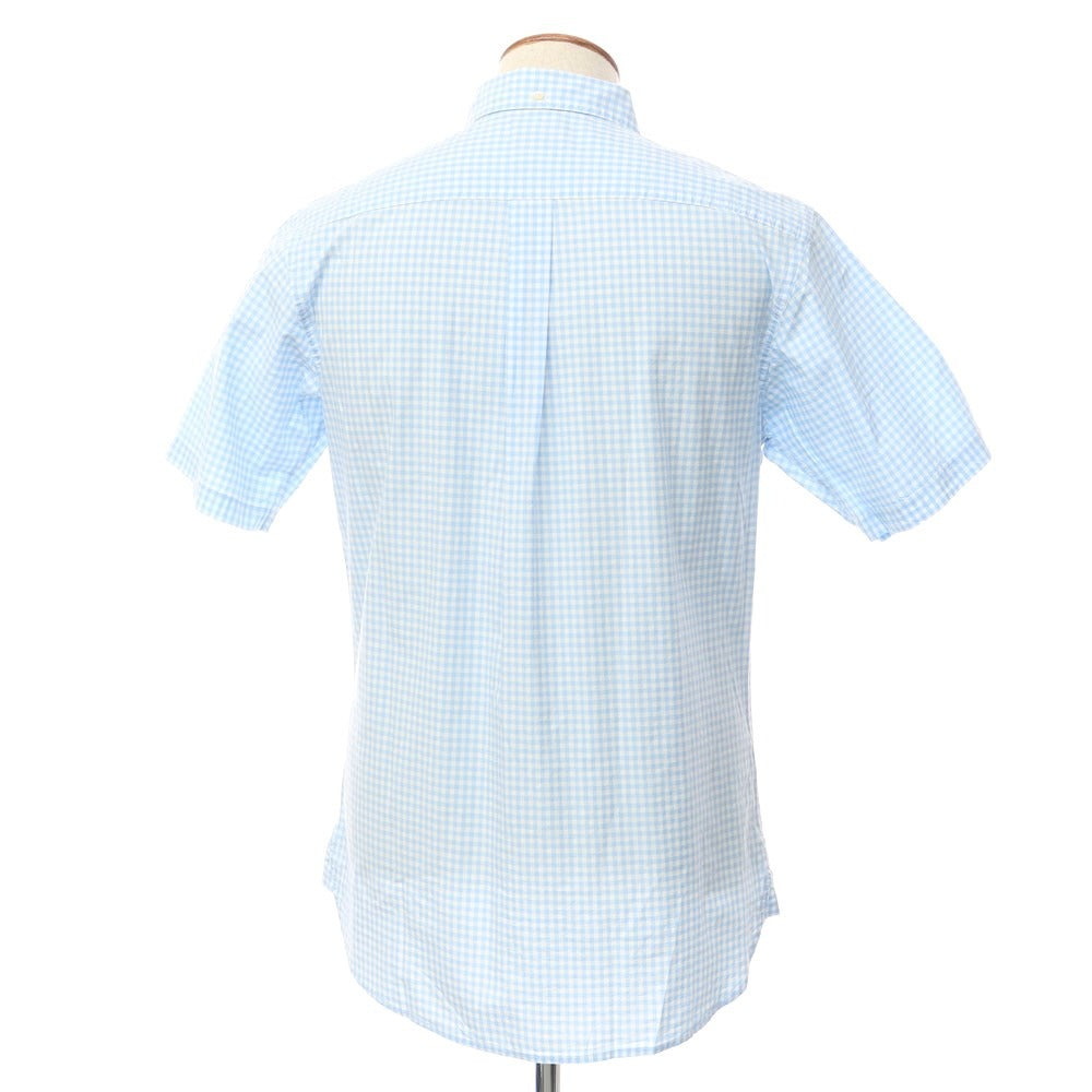 [Used] Brooks Brothers Cotton Check Short Sleeve BD Shirt Light Blue x White [Size M] [BLU] [S/S] [Condition Rank B] ​​[Men&