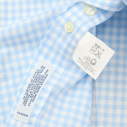 [Used] Brooks Brothers Cotton Check Short Sleeve BD Shirt Light Blue x White [Size M] [BLU] [S/S] [Condition Rank B] ​​[Men&