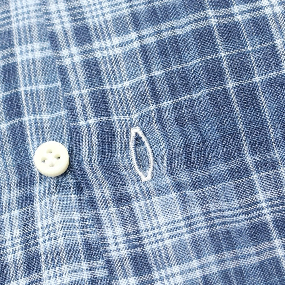 [Used] [Unused] Vincenzo di Ruggiero Linen Check BD Shirt Navy [Size 38] [NVY] [S/S] [Condition Rank S] [Men&