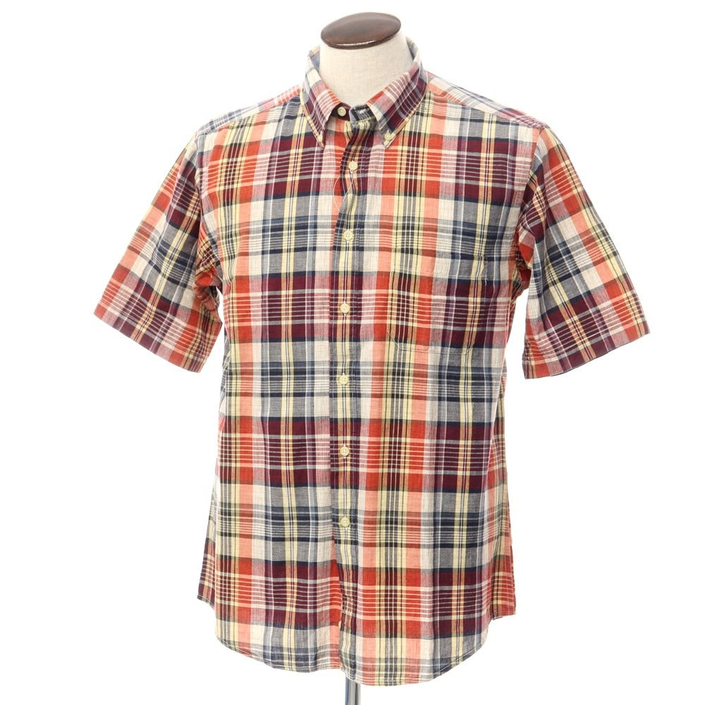 [Used] Pendleton Cotton Check Short Sleeve BD Shirt Orange x Navy x Yellow [Size L] [ORG] [A/W] [Condition Rank B] ​​[Men&