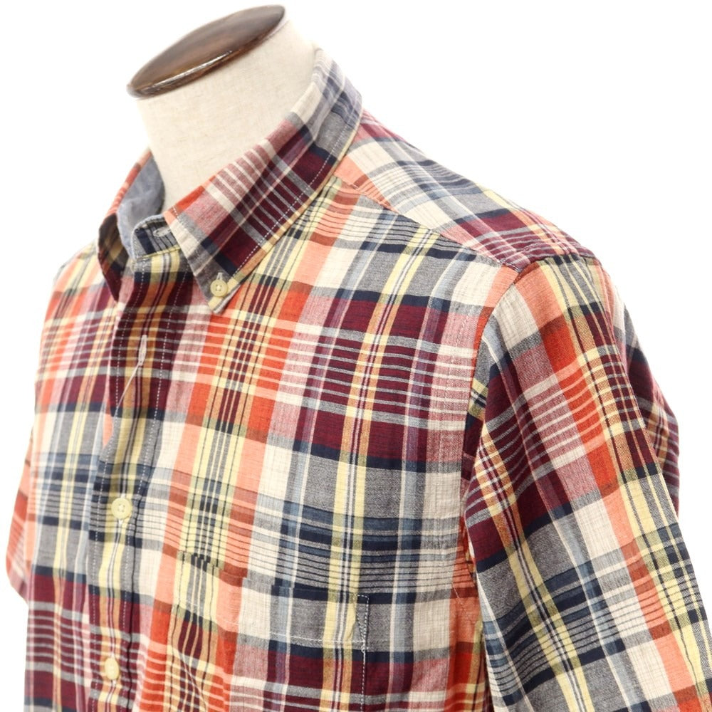 [Used] Pendleton Cotton Check Short Sleeve BD Shirt Orange x Navy x Yellow [Size L] [ORG] [A/W] [Condition Rank B] ​​[Men&