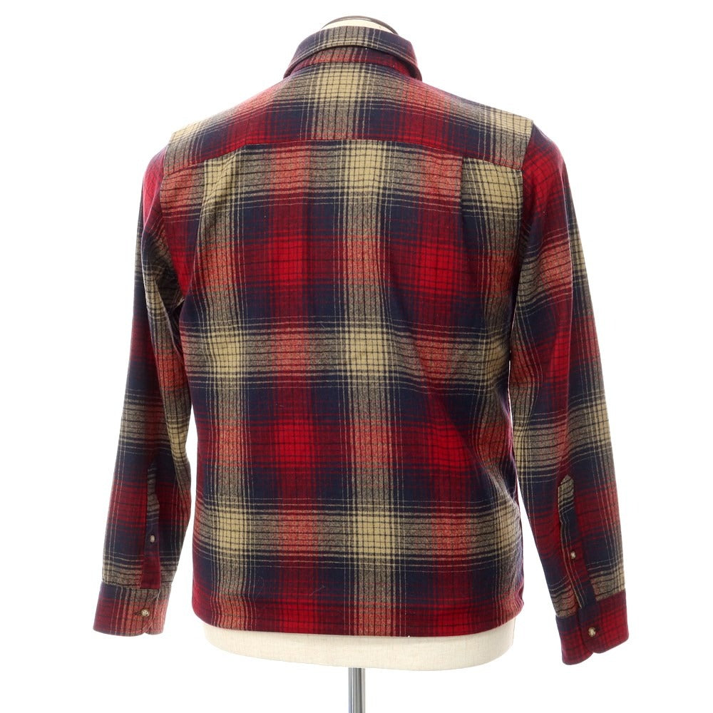 [Used] Deluxe x PENDLETON wool check casual shirt, red x navy x beige [Size L] [RED] [A/W] [Condition Rank C] [Men&