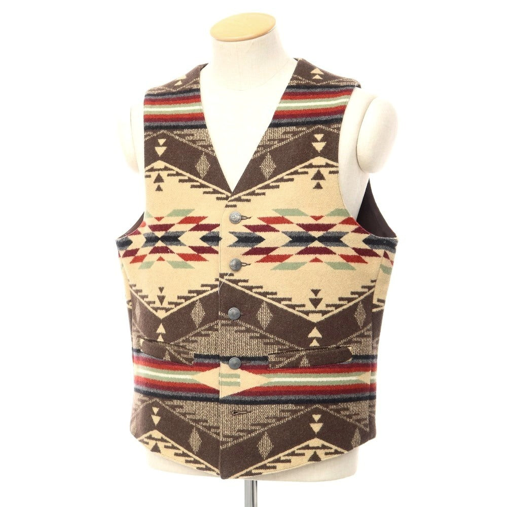 [Used] Pendleton PENDLETON Rug Wool Cotton Native American Pattern Vest Dark Brown x Beige [Size S] [BRW] [A/W] [Condition Rank B] ​​[Men&