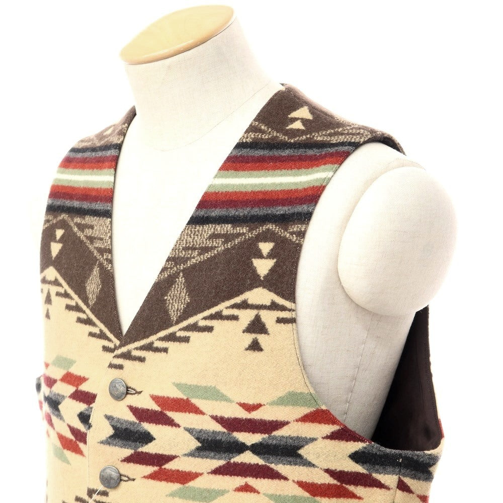 [Used] Pendleton PENDLETON Rug Wool Cotton Native American Pattern Vest Dark Brown x Beige [Size S] [BRW] [A/W] [Condition Rank B] ​​[Men&