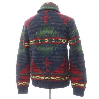 [Used] Polo Ralph Lauren HAND KNIT Low gauge wool silk linen shawl collar knit Navy x red [Size M] [NVY] [A/W] [Condition rank B] ​​[Men&